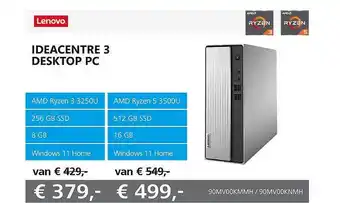 Informatique Lenovo ideacentre 3 desktop pc aanbieding