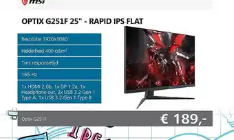 Informatique Msi optix g251f 25 aanbieding