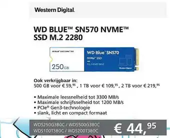 Informatique Western digital wd blue™ sn570 nvme™ ssd m.2 2280 aanbieding