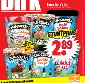 Dirk Ben & jerry's ijs aanbieding