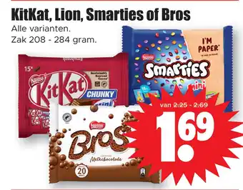 Dirk Kitkat, lion, smarties of bros aanbieding