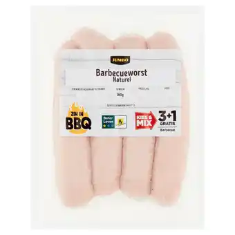 Jumbo Jumbo barbecueworst naturel 360g aanbieding