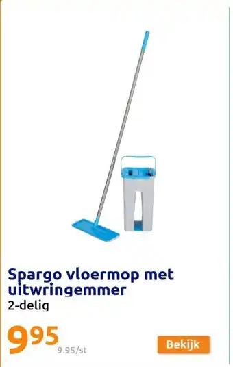 Action Spargo vloermop met uitwringemmer 2-delig aanbieding