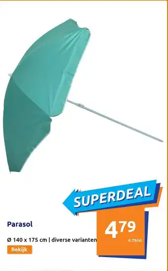 Action Parasol 140x175 cm aanbieding