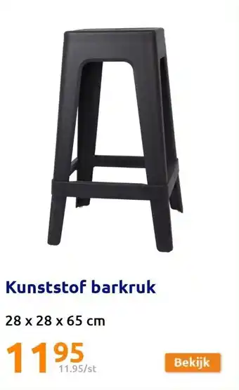 Action Kunststof barkruk 28x28x65 cm aanbieding