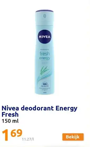 Action Nivea deodorant Energy Fresh 150 ml aanbieding