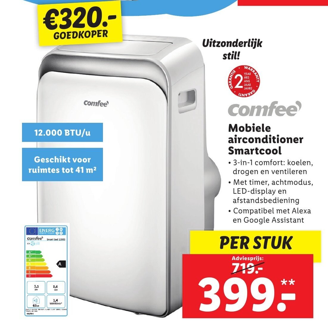 Comfee' Mobiele airconditioner Smartcool per stuk aanbieding bij Lidl
