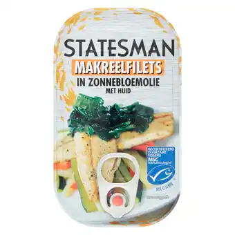 Jumbo Statesman makreelfilets in zonnebloemolie met huid 125g aanbieding