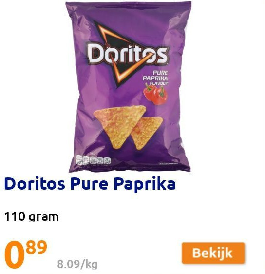 Doritos pure paprika aanbieding bij Action
