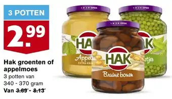 Hoogvliet Hak groenten of appelmoes 340 - 370 gram aanbieding