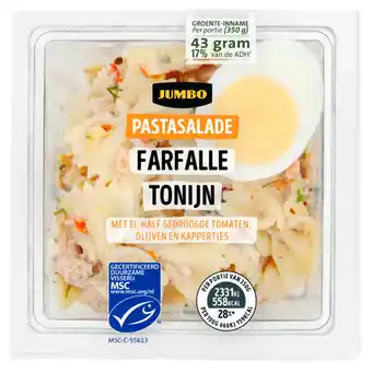 Jumbo Jumbo pastasalade farfalle tonijn 350g aanbieding