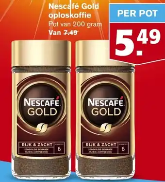 Hoogvliet Nescafe Gold oploskoffie 200 gram aanbieding