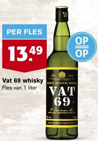 Hoogvliet Vat 69 whisky 1 liter aanbieding