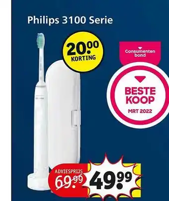 Kruidvat Philips 3100 serie opzetborstels aanbieding