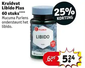 Kruidvat Kruidvat libido plus 60 stuks 25% korting aanbieding