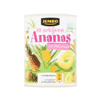 Jumbo Jumbo ananas op fruitsap 10 schijven 567g aanbieding