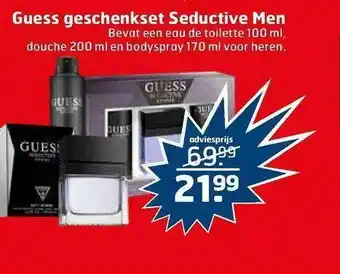 Trekpleister Guess geschenkset seductive men : eau de toilette, douche en bodyspray aanbieding