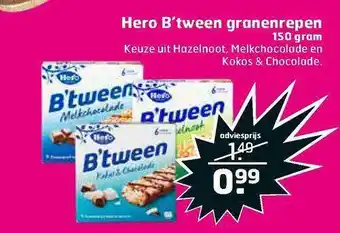 Trekpleister Hero b'tween granenrepen aanbieding