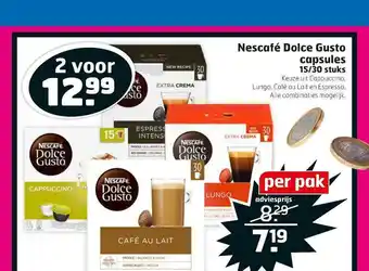 Trekpleister Nescafé dolce gusto capsules 15-30 Stuks aanbieding