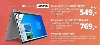 Paradigit Lenovo ideapadflex 5 81x2006pmh of ideapad flex 5 81x200d2mh laptop aanbieding