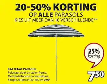 Jysk Kattegat parasol 25% Korting aanbieding