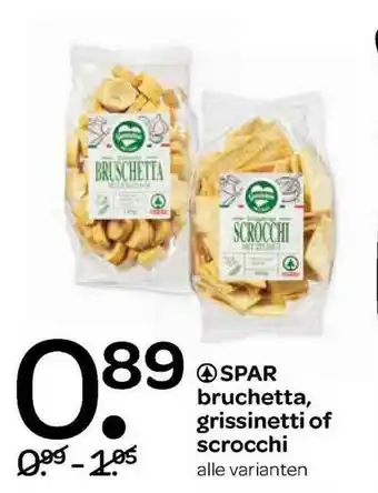 Spar Spar bruchetta, grissinetti of scrocchi aanbieding