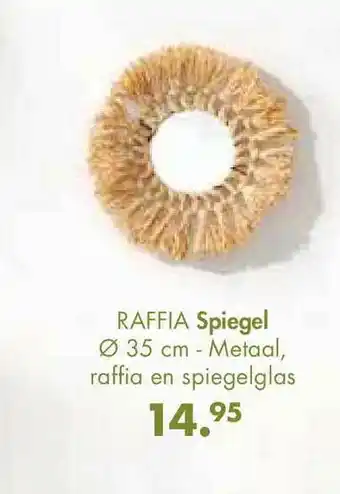 Casa Raffia spiegel Ø 35 Cm aanbieding