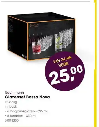 HANOS Nachtmann glazenset bossa nova aanbieding