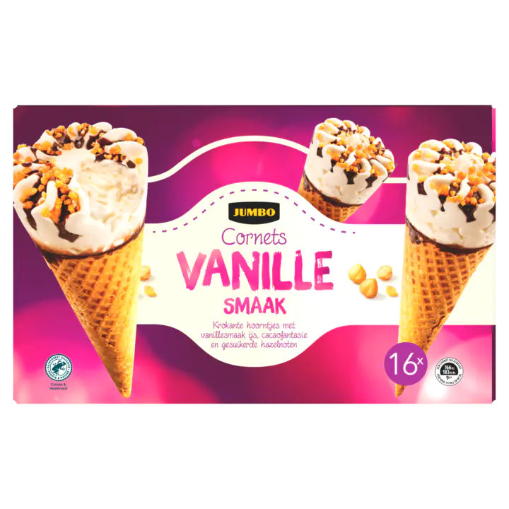 Jumbo vanille smaak 16 stuks aanbieding bij Jumbo