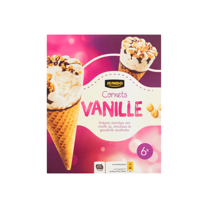 Jumbo vanille ijsjes 6 stuks 389g aanbieding bij Jumbo
