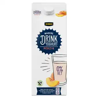 Jumbo Jumbo drinkyoghurt perzik 0% vet 1, 5l aanbieding