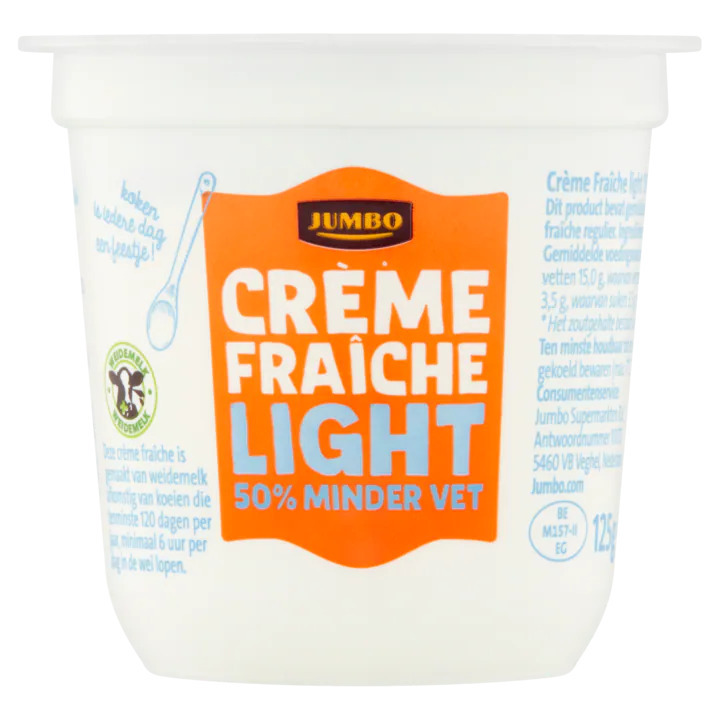 Jumbo crème fraîche light 50 minder vet 125g aanbieding bij Jumbo