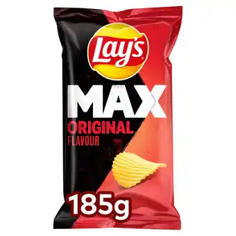 Jumbo Lay's max ribbel chips naturel 185gr aanbieding