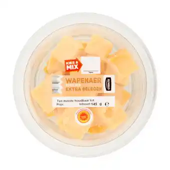 Jumbo Wapenaer blokjes extra belegen kaas 48+ 145g aanbieding