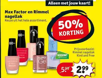 Kruidvat Max factor en rimmel nagellak 50% korting aanbieding