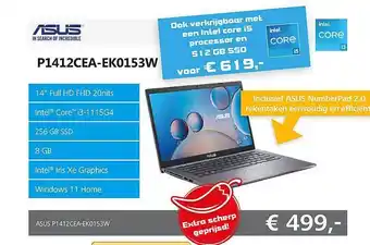 Informatique Asus p1412cea-ek0153w laptop aanbieding