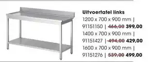 HANOS Uitvoertafel links aanbieding