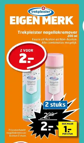 Trekpleister Nagellakremover Aceton 2 stuks aanbieding