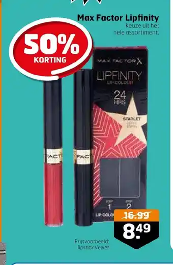 Trekpleister Max Factor Lipfinity aanbieding