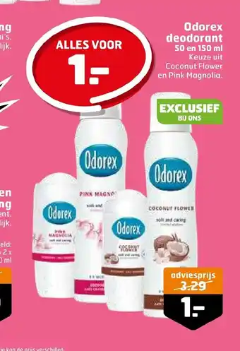 Trekpleister Odorex deodorant 50 en 150 ml aanbieding