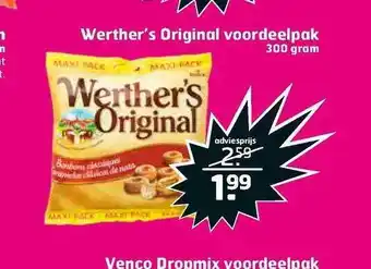 Trekpleister Werther's original voordeelpak 300 gram aanbieding