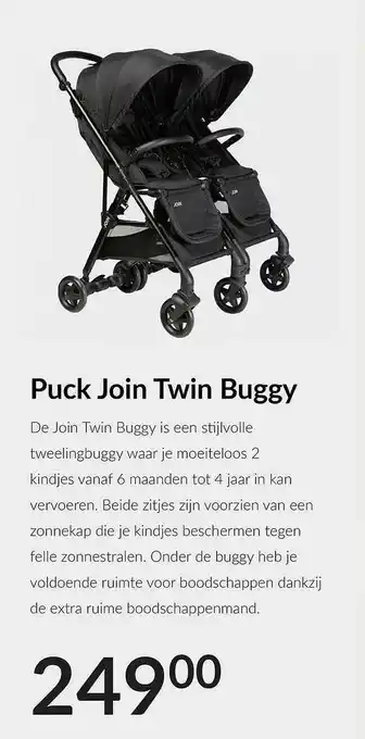 Babypark Puck join twin buggy aanbieding