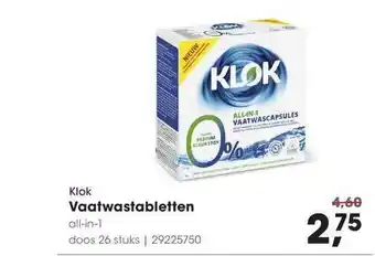 HANOS Klok vaatwastabletten aanbieding