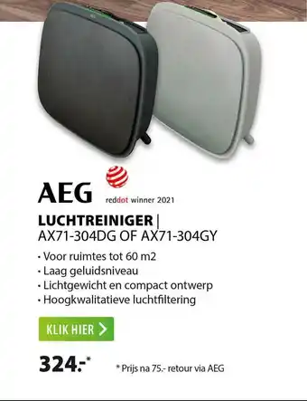 Expert Aeg luchtreiniger | ax71-304dg of ax71-304gy aanbieding