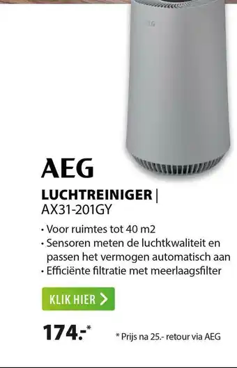 Expert Aeg luchtreiniger | ax31-201gy aanbieding