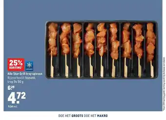Makro Alle star grill tray spiesen 25% Korting aanbieding