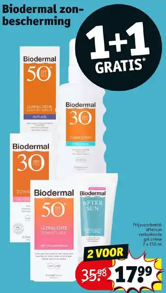 Kruidvat Biodermal zon- bescheming 2 x 150 ml aanbieding