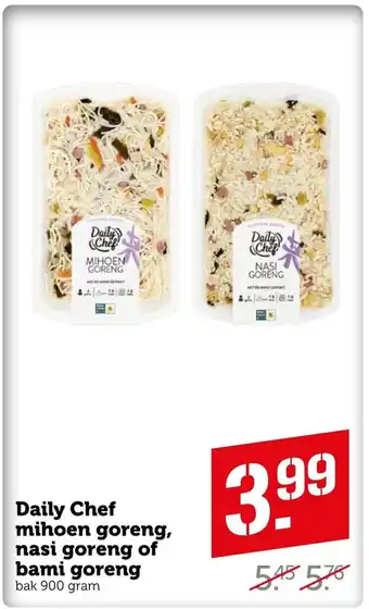 Coop Daily Chef mihoen goreng, nasi goreng of bami goreng 900 gram aanbieding