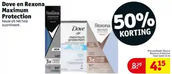 Kruidvat Dove en Rexona Maximum Protection 45 ml aanbieding