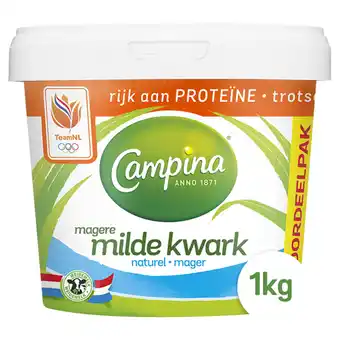 Jumbo Campina magere kwark naturel 1000g aanbieding